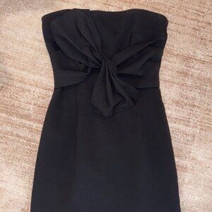 Likely Strapless Black Dress Twist Front Mini Dress, size 0